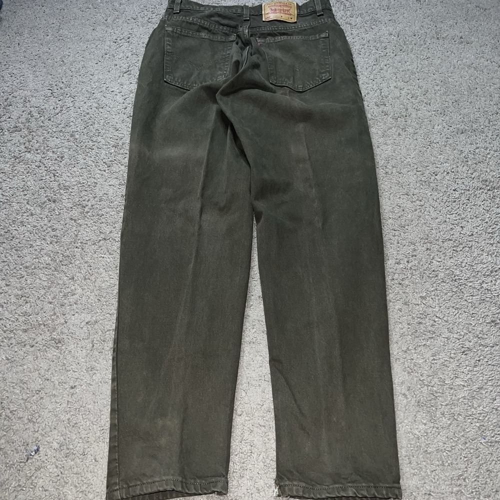 Vintage 1993 90s Levis Made in USA 550 Denim Jeans Olive Green Women's 30x31 - Picture 5 of 8